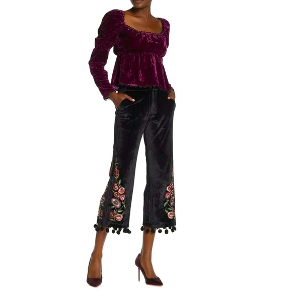 NWT REVOLVE TULAROSA Huntington Pant Black Velvet S